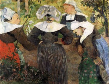  Primitivism Art Painting - The Four Breton Girls c Post Impressionism Primitivism Paul Gauguin